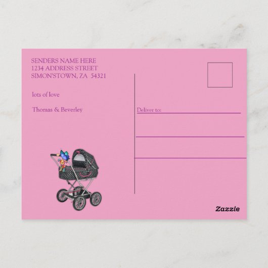 Polka-Dot Street Scene & Kittens Briefkaart (Achterkant)