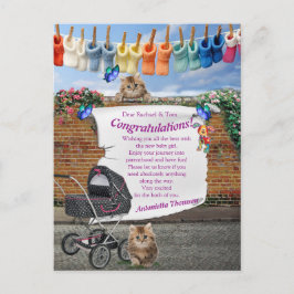Polka-Dot Street Scene & Kittens Briefkaart