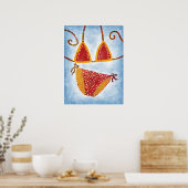 Polka Dot String Bikini Poster Wall Art (Keuken)