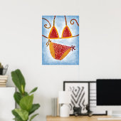 Polka Dot String Bikini Poster Wall Art (Thuiskantoor)