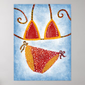 Polka Dot String Bikini Poster Wall Art (Voorkant)