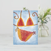 Polka Dot String Bikini-Wenskaart Kaart (Staand voorkant)