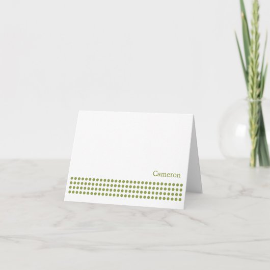 Polka Dot Stripe Blank Note Kaart-peer groen Bedankkaart (Voorkant)