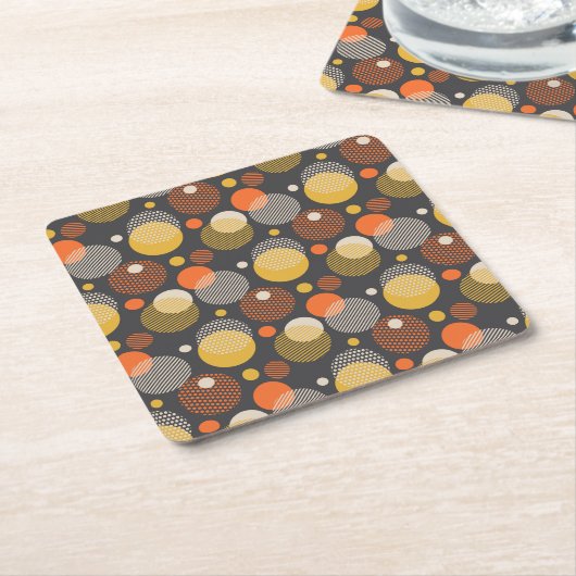 Polka Dot Stripe Pattern Kartonnen Onderzetters (Schuin)