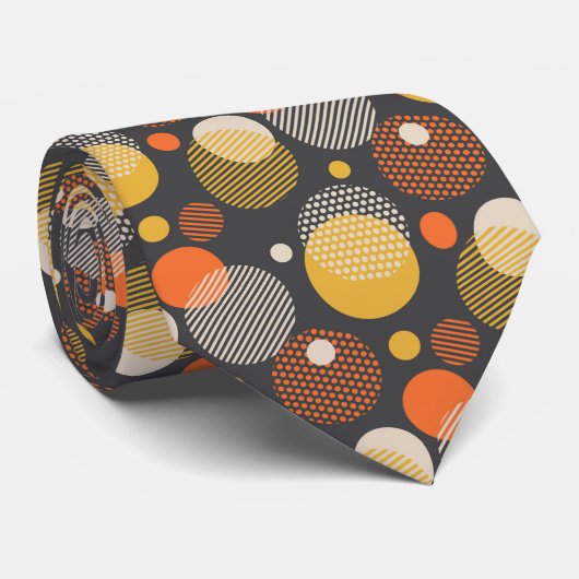 Polka Dot Stripe Pattern Stropdas (Opgerold)