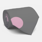 Polka Dot Stropdas (donkergrijs en zacht roze) (Opgerold)