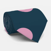 Polka Dot Stropdas (Midnight Blue & Soft Pink) (Opgerold)