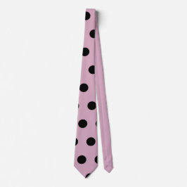 Polka Dot Stropdas (roze en zwart)