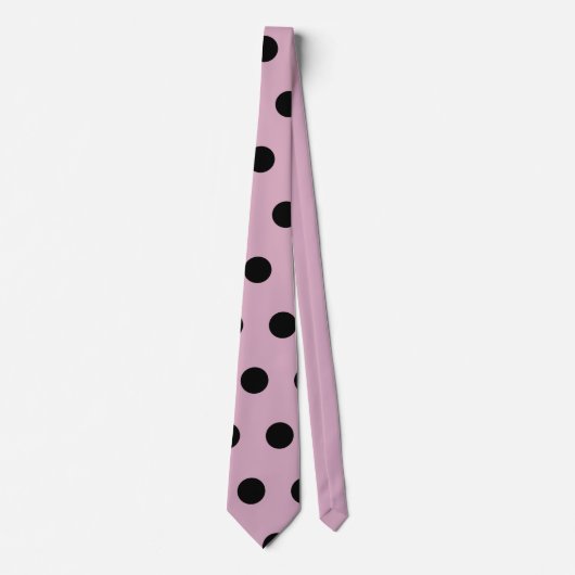 Polka Dot Stropdas (roze en zwart) (Voorkant)