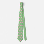 Polka Dot Stropdas (Sage Green & Pastel Pink) (Voorkant)