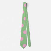 Polka Dot Stropdas (Sage Green & Pastel Pink) (Voorkant)