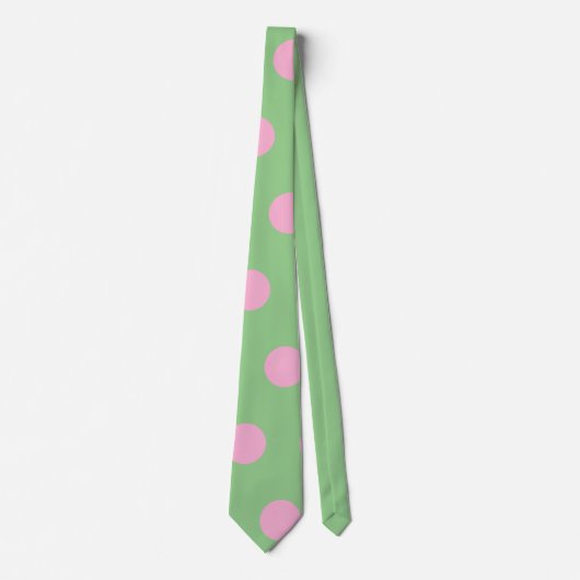 Polka Dot Stropdas (Sage Green & Pastel Pink) (Voorkant)