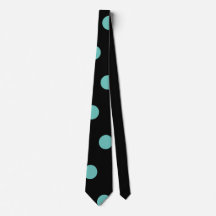 Polka Dot Stropdas (Zwart & Aqua)