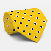 Polka Dot Stropdassen Gold Yellow Blue Colour Desi (Opgerold)