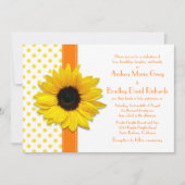 Polka Dot Sunflower Weddenschap Kaart (Voorkant)