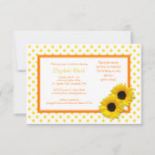 Polka Dot Sunflower Wedding Vrijgezellenfeest Invi Kaart (Voorkant)