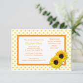 Polka Dot Sunflower Wedding Vrijgezellenfeest Invi Kaart (Staand voorkant)
