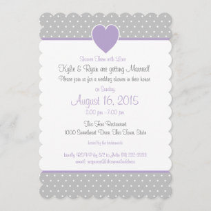 Polka dot Sweet Heart Grijs en Paarse Kaart