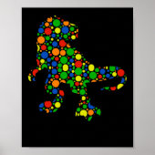Polka Dot T Rex Dinosaur September 15th Dot Day Poster (Voorkant)