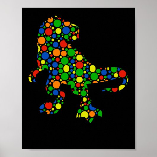 Polka Dot T Rex Dinosaur September 15th Dot Day Poster (Voorkant)