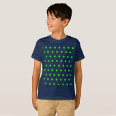 Polka Dot T-shirt voor kinderen (Navy Blue & Lime  (Voorkant volledig)