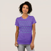 Polka Dot T-shirt voor volwassenen (Lavendel & Aqu (Voorkant volledig)