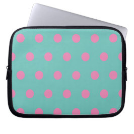 Polka Dot Tablet Hoesje (Aqua & Roze) Laptop Sleeve