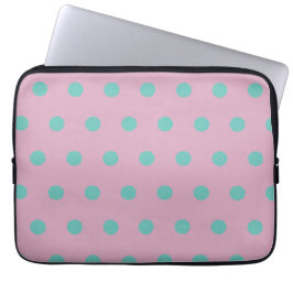 Polka Dot Tablet Hoesje (Roze & Aqua) Laptop Sleeve