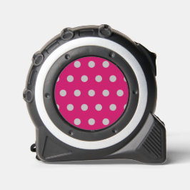 Polka Dot Tape Maatregel (Hot Pink & Grey) Rolmaat