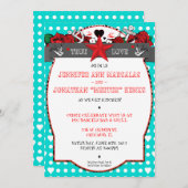 Polka Dot Tattoo Rockabilly Wedding Kaart (Voorkant / Achterkant)