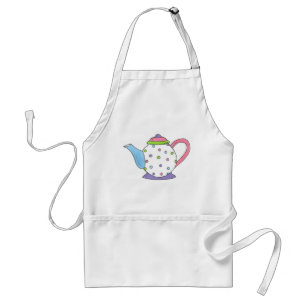 Polka Dot Tea Party Aftermiddag Tea Pot Teapot Standaard Schort