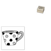 Polka Dot Tea Party Cup Teacup Mok Rubber Stempel (Gestempeld)