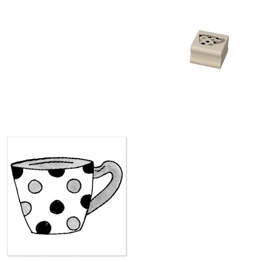 Polka Dot Tea Party Cup Teacup Mok Rubber Stempel (Gestempeld)