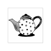 Polka Dot Tea Party Teapot Rubber Stempel (Afrduk)