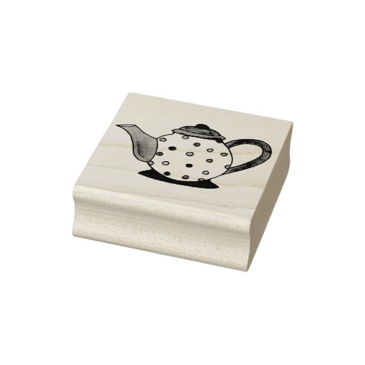 Polka Dot Tea Party Teapot Rubber Stempel (Stempel)