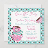  Polka dot Tea Party uitnodiging (Achterkant)
