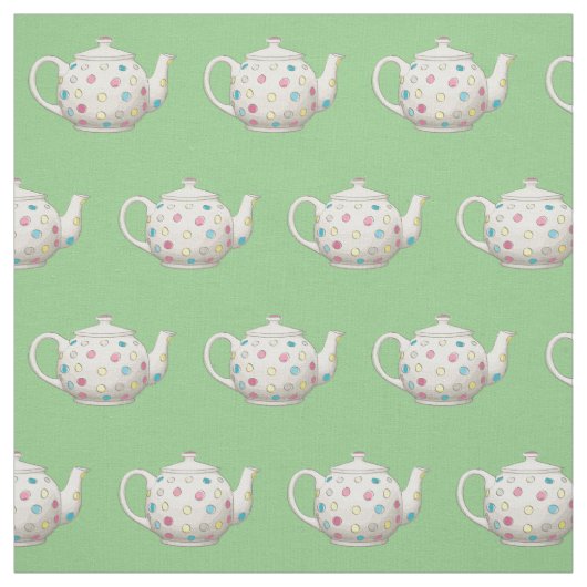 Polka Dot Tea Pot Stof (Swatch)