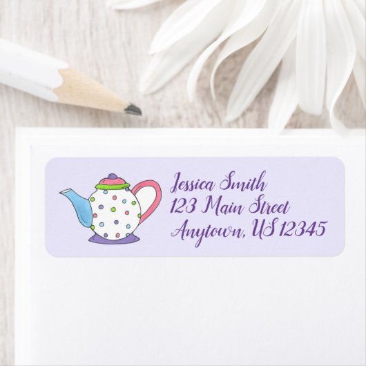 Polka Dot Tea Pot Teapot Labels (Insitu)