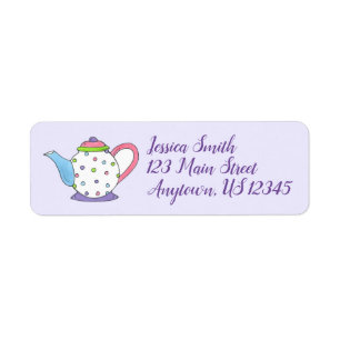 Polka Dot Tea Pot Teapot Labels