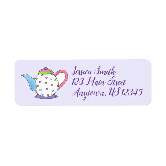 Polka Dot Tea Pot Teapot Labels (Voorkant)