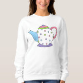 Polka Dot Tea Pot Teapot Tea Party Sweatshirt (Voorkant)