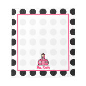 Polka Dot Teacher Notitieblok (Voorkant)