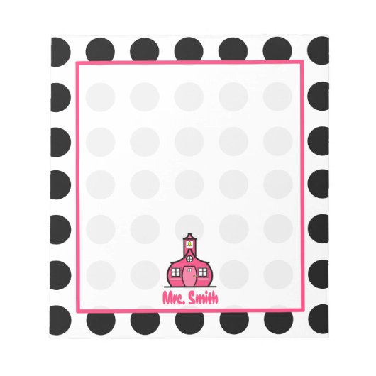 Polka Dot Teacher Notitieblok (Voorkant)