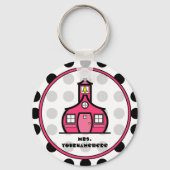 Polka Dot Teacher Sleutelhanger (Voorkant)