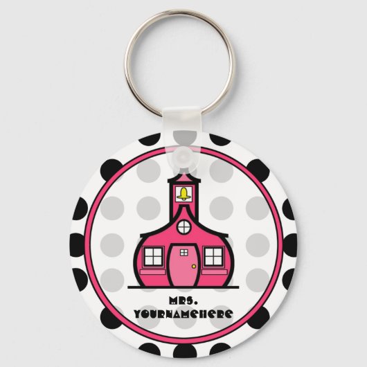 Polka Dot Teacher Sleutelhanger (Voorkant)