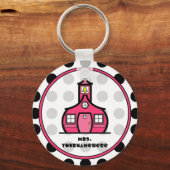 Polka Dot Teacher Sleutelhanger (Voorkant)