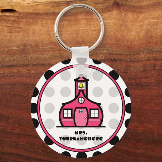 Polka Dot Teacher Sleutelhanger (Voorkant)