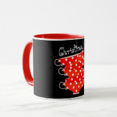 Polka dot Teacup Kitschy rood wit zwart Mok (Voorkant links)