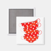 -Polka-dot-teacup Magneet (Voorkant / Achterkant)