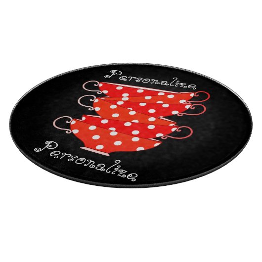  polka dot teacup snijplank (Hoek)